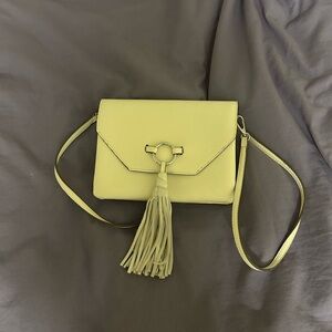 Stylish off white Crossbody Bag with Tassel
